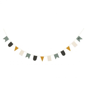 Guirlande De Fanions En Tissu Nordique 2,6 M Avec Pompons - Décoration Chambre Enfant, Lit Cabane, Fête