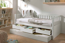 Vipack - Ensemble Fritz Lit capitaine avec tiroirs 90x200cm et lit gigogne - Blanc