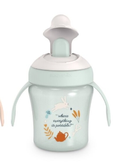 Suavinex - Tasse d'apprentissage 200ml - 6M+ - Rose - Vert
