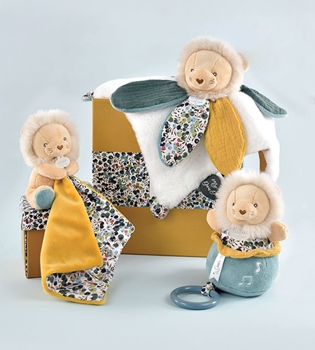 Doudou et Compagnie - Doudou LION avec pétales - BOH'AIME - 27 cm
