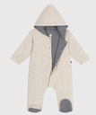 Petit Bateau - Combinaison ouatinée bébé à capuche et pieds, unie