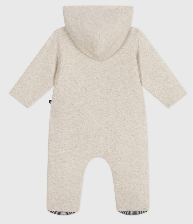 Petit Bateau - Combinaison ouatinée bébé à capuche et pieds, unie