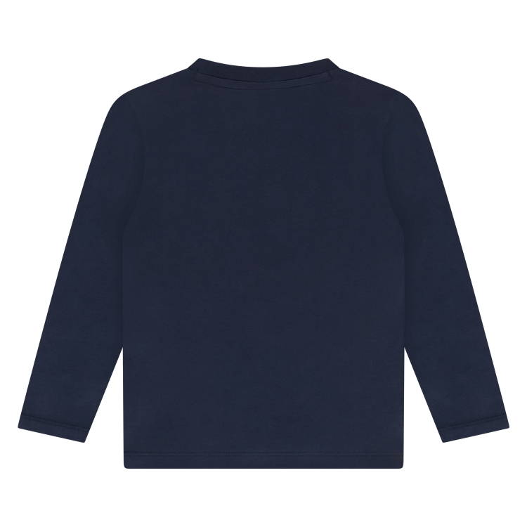 STAINS &amp; STORIES (BY BABYFACE) - T-Shirt bleu marine à longues manches + motifs - Garçon
