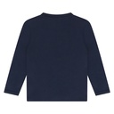 STAINS &amp; STORIES (BY BABYFACE) - T-Shirt bleu marine à longues manches + motifs - Garçon