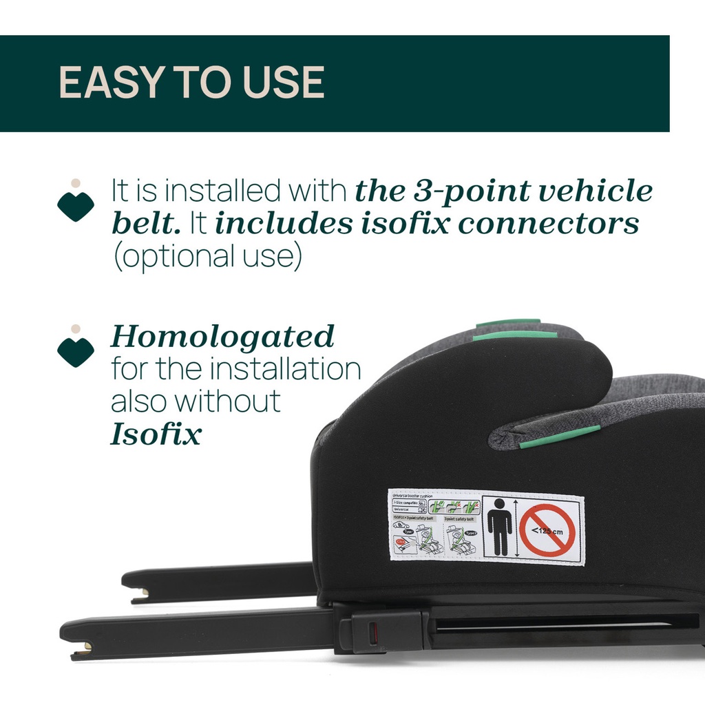 Chicco - Rehausseur Quasar Fix i-Size +7 ans - Obsidian