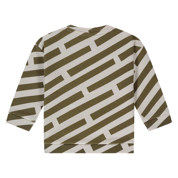 BABYFACE - Sweatshirt à lignes Blanc/Kaki - Garçon