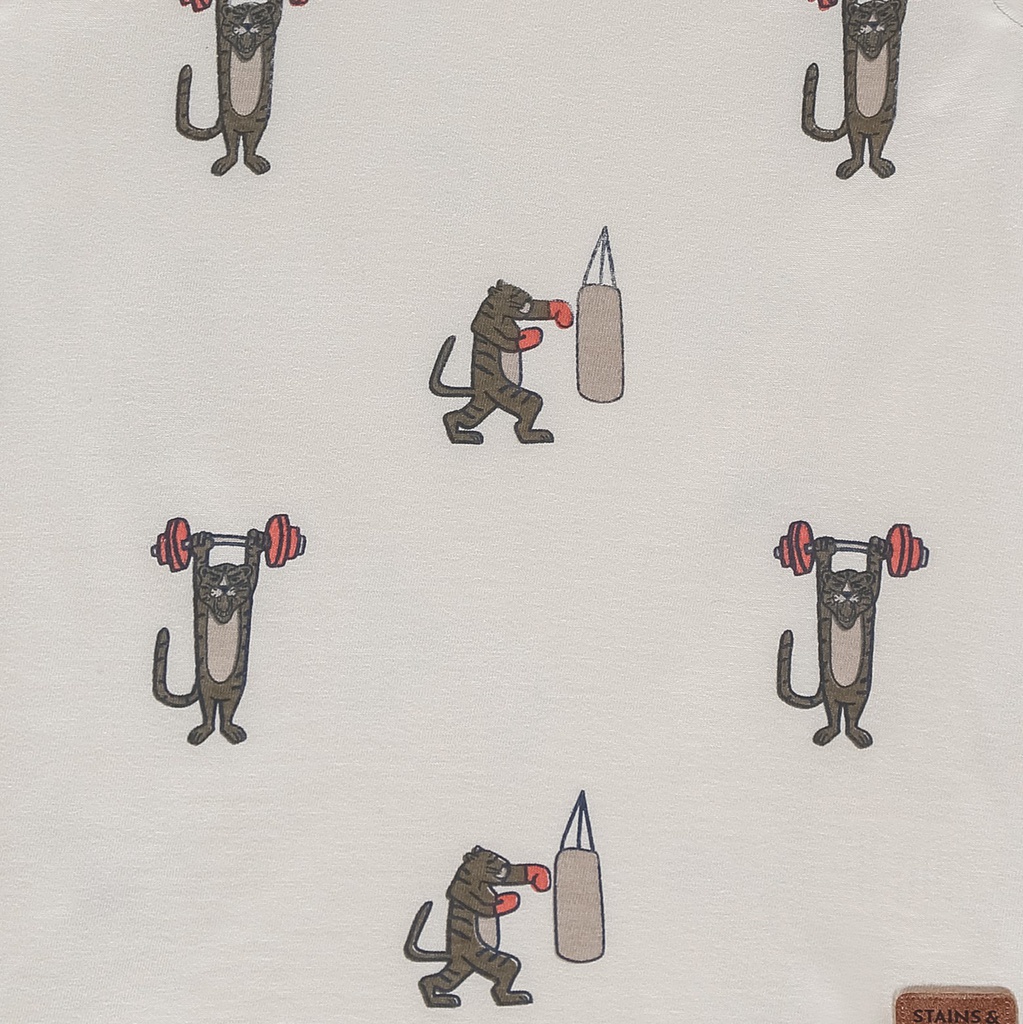 STAINS &amp; STORIES - T-Shirt à longues manches beige à motif - Garçon