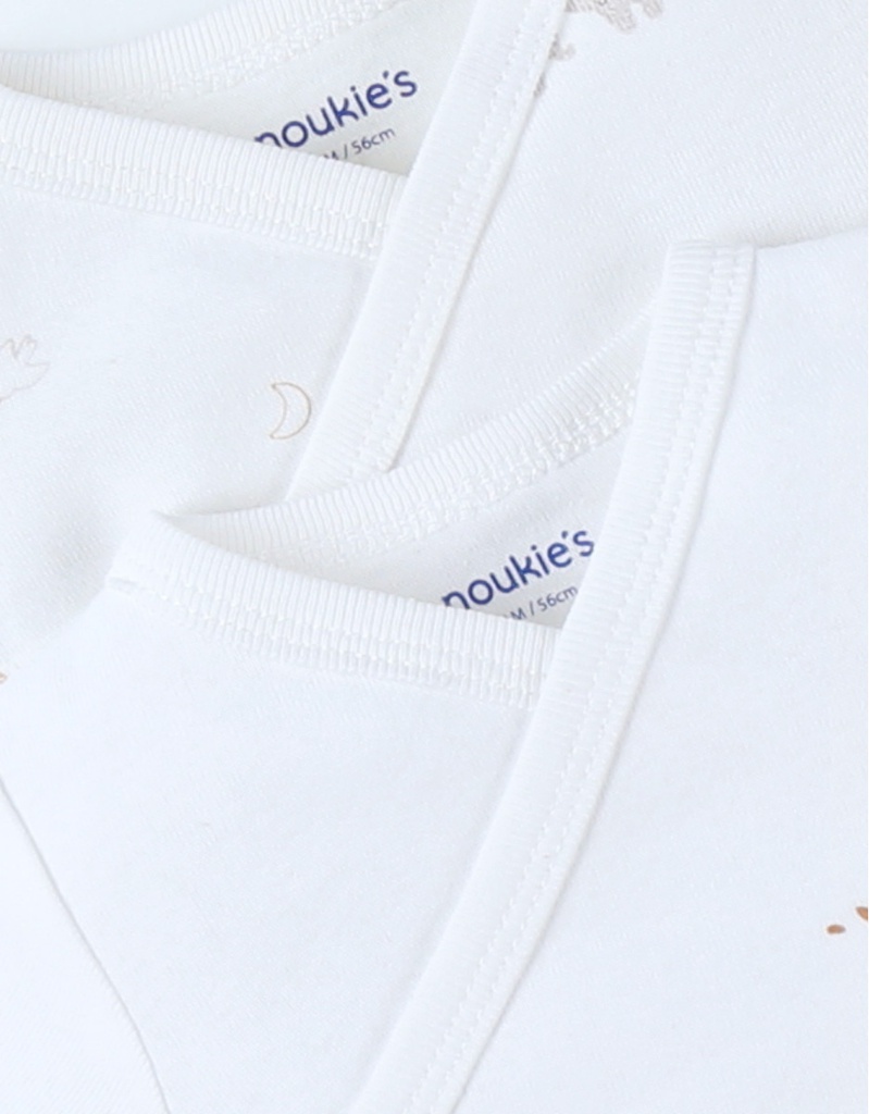 Noukie's - Lot 2 bodys croisés, jersey Bio - Bali (3 mois)
