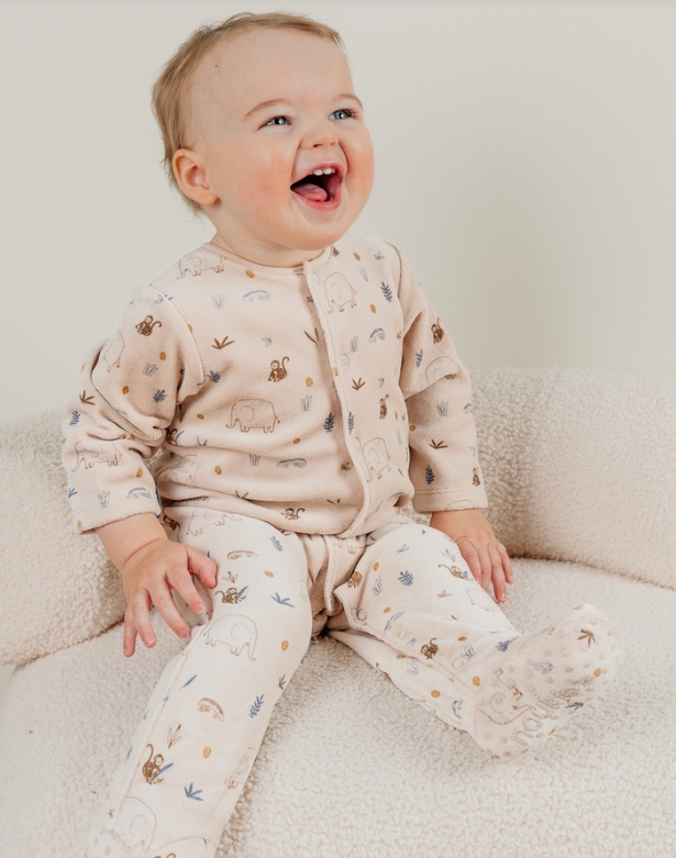 Noukie's - Pyjama jungle en velours - Beige