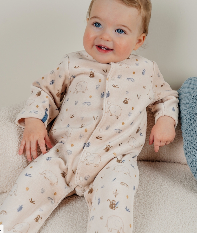 Noukie's - Pyjama jungle en velours - Beige