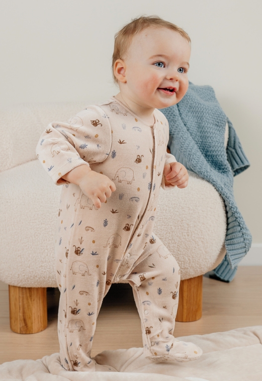 Noukie's - Pyjama jungle en velours - Beige