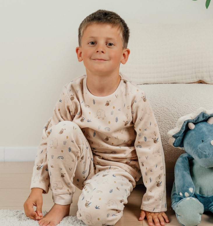 Noukie's - Pyjama jungle en velours - Beige