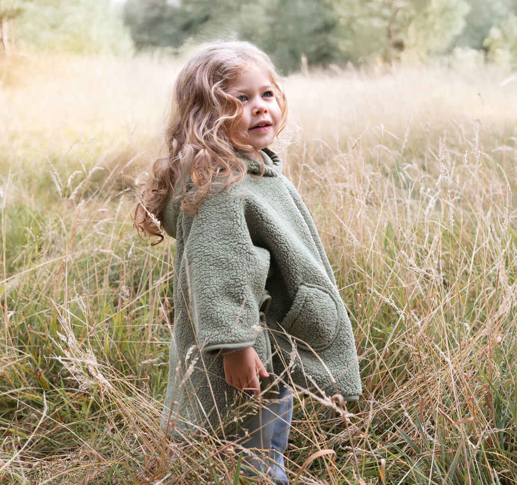 Bemini - Poncho de Voyage 9-36m Kaki Teddy + Pady Jersey