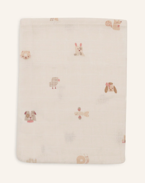 JOLLEIN - Gant de Toilette Gaze de Coton 15x20cm - Animal Friends - 3 Unités
