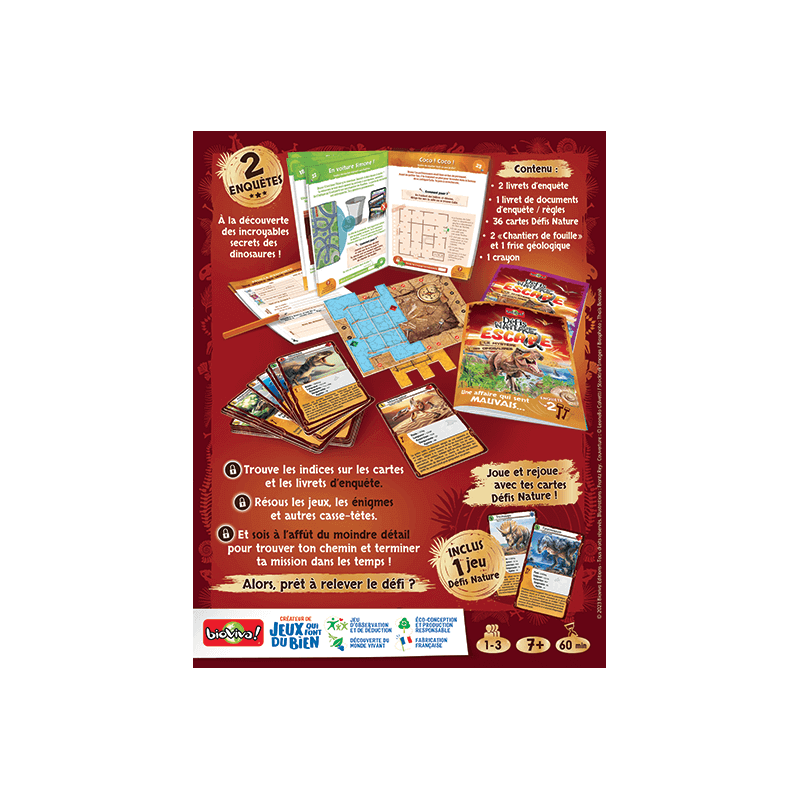 Bioviva! - Défis Nature Escape - Le mystère des dinosaures - 7 ans et +