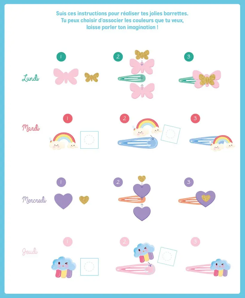 Auzou - Mon coffret d'artiste - Mon semainier de barrettes arc-en-ciel 3.webp