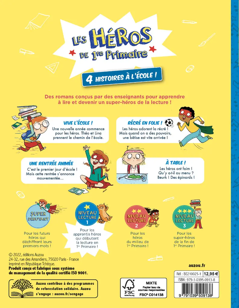Auzou - Mon tout premier roman - Les héros de 1re primaire - niveau 1 - 4 histoires à l'école 5.webp