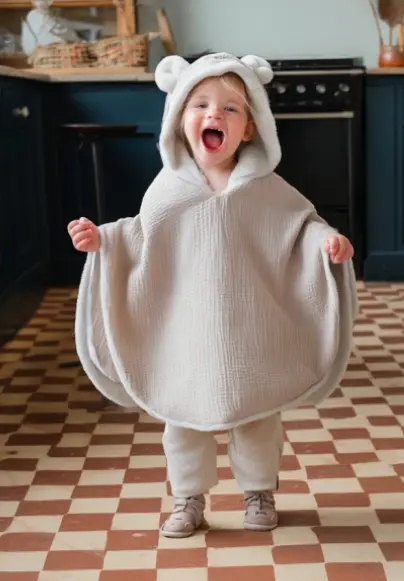 Babyshower - Poncho Polar - Teddy Latte Powder
