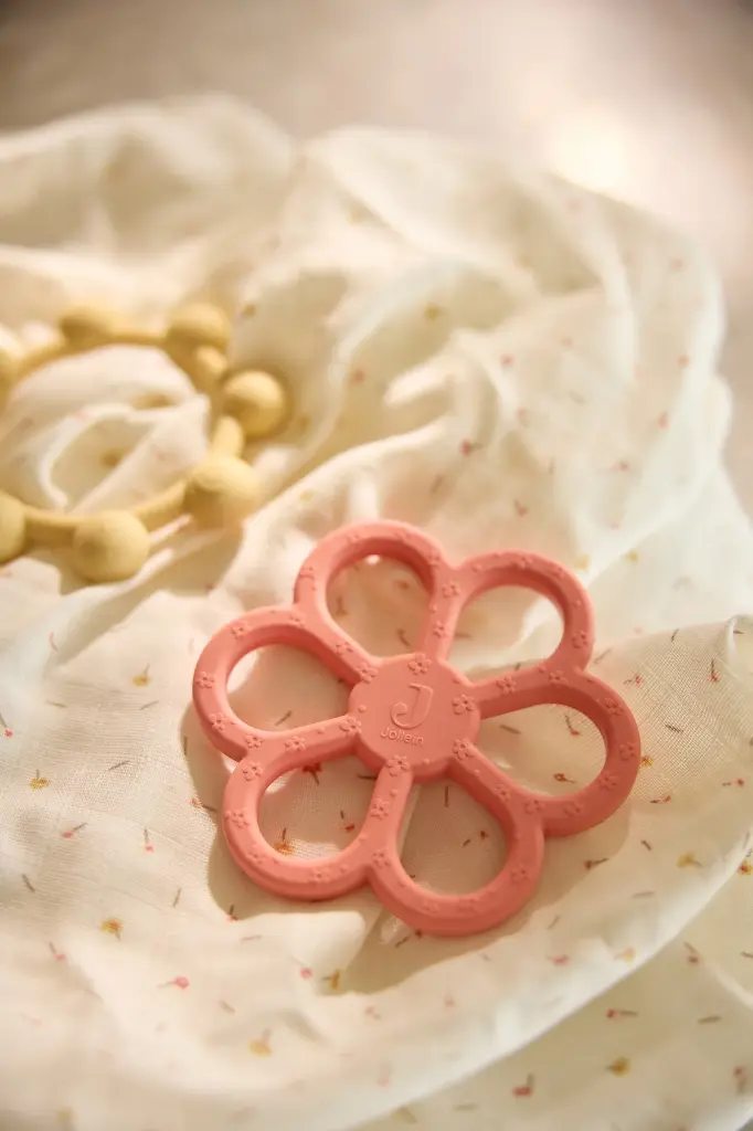 Jollein - Anneau de dentition - Fleur Corail rose