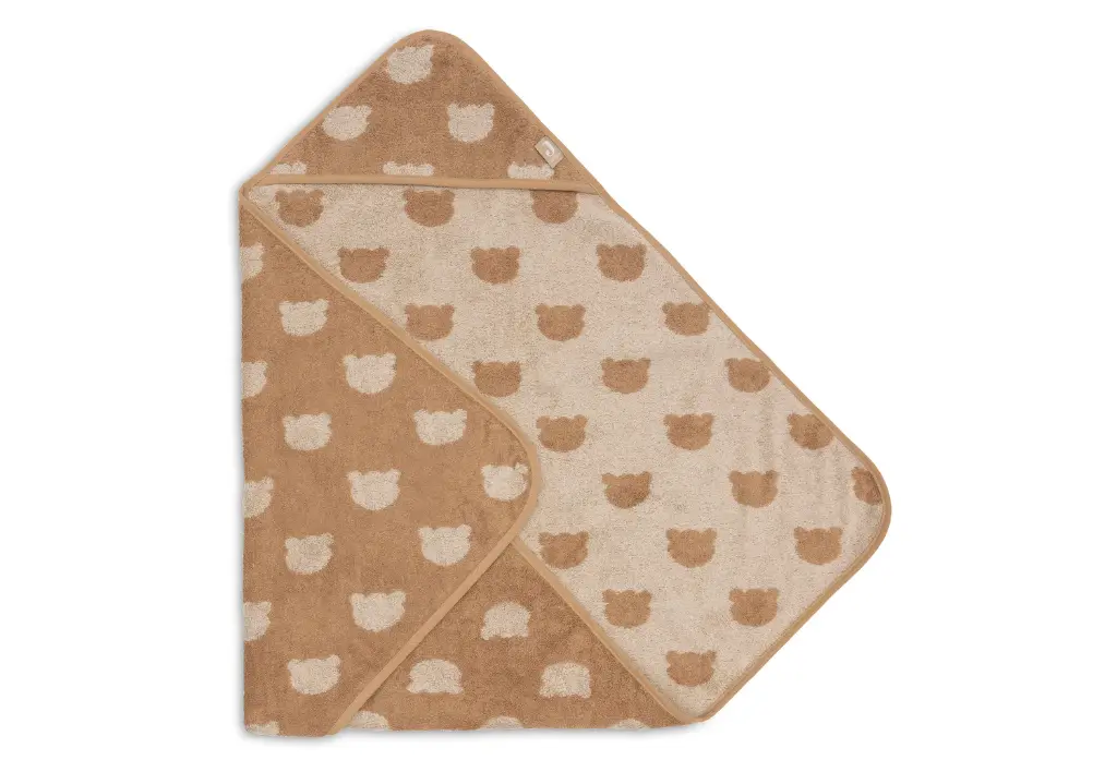 Jollein - Cape de bain éponge 75x75cm - Teddy Bear