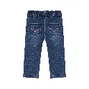 BABYFACE - Pantalon Jeans Coeurs - Dark Blue - Fille
