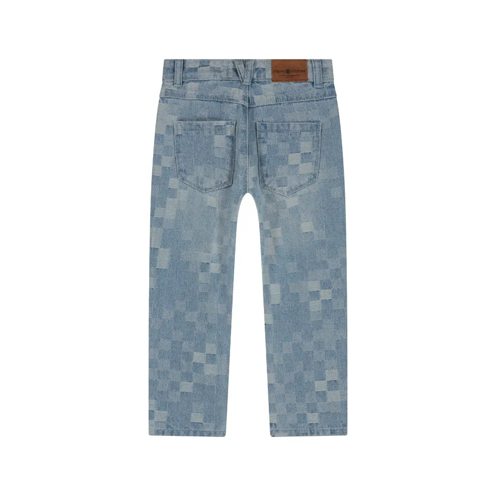 Stains & Stories - Pantalon à carreaux - Light Blue Denim - Garçon