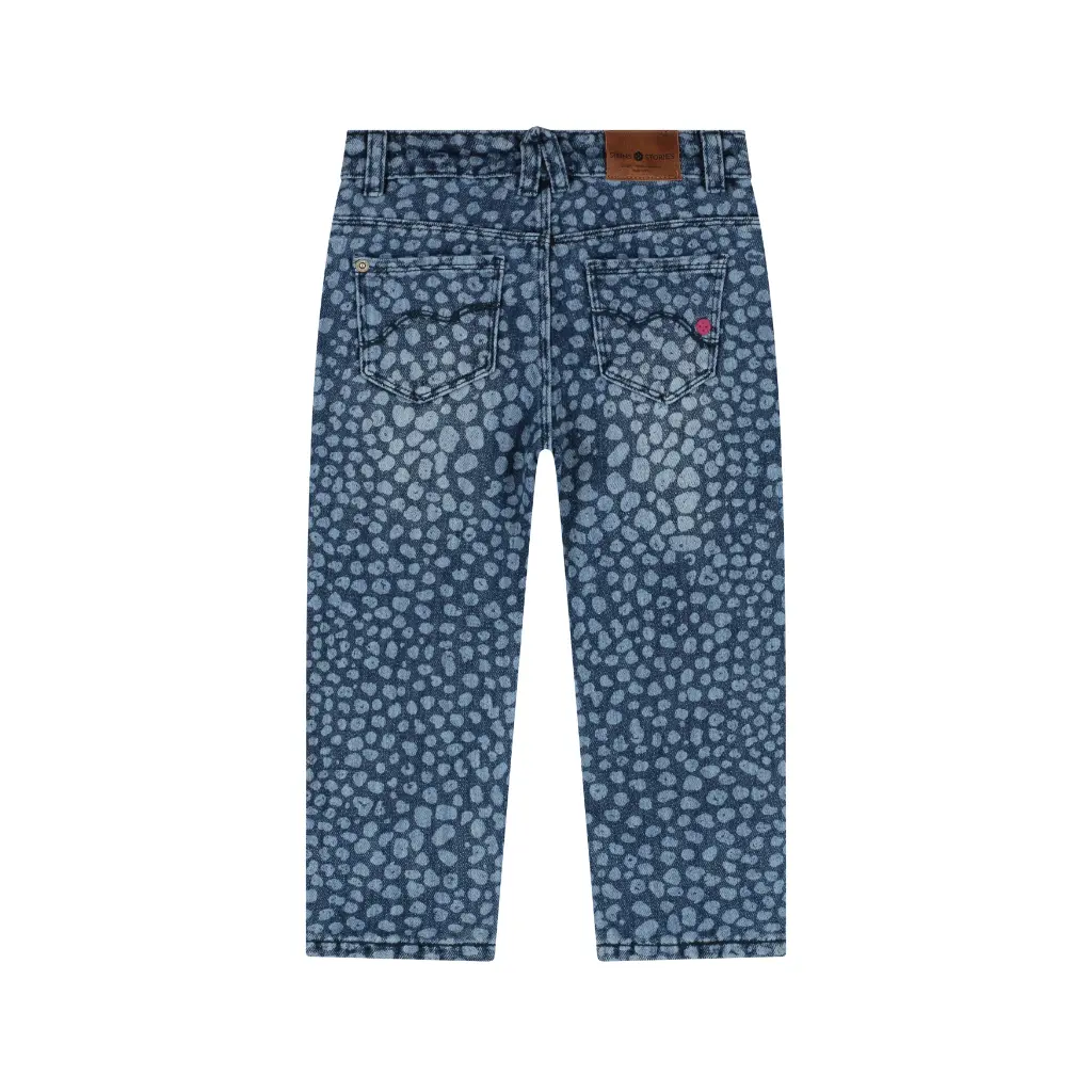 Stains & Stories - Pantalon en Jeans Léopard - Medium Blue Denim - Fille