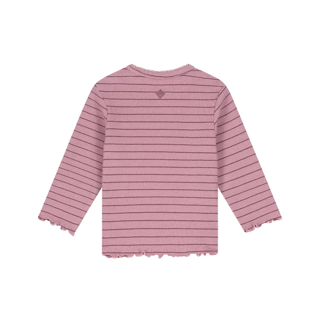 Babyface - T-shirt à manches longues ligné - Rosewood - Fille
