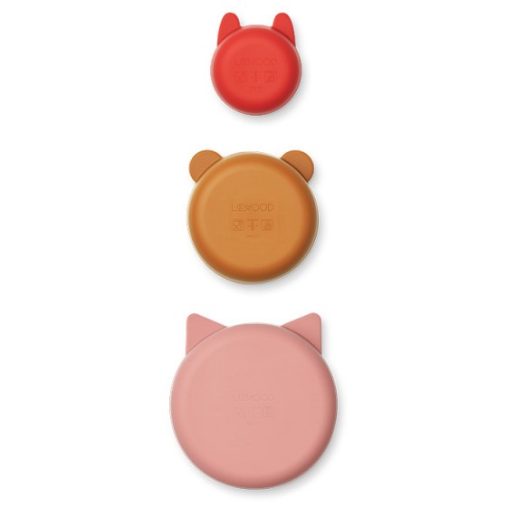 LIEWOOD - Lot de 3 bols en silicone - Dusty Raspberry Multi Mix