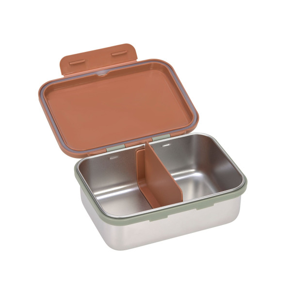 Lassig - Boîte à goûter inox enfants Happy Prints - Caramel