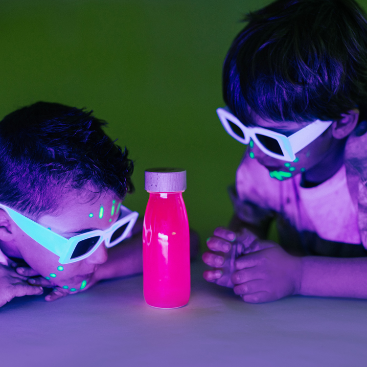 Petit Boum - Bouteille sensorielle - Float Jaune Fluorescent