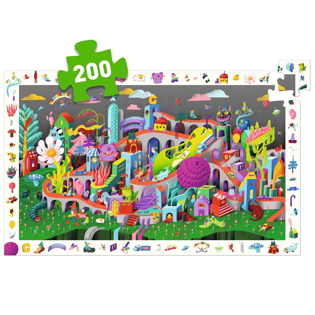 DJECO - Puzzle Crazy Town 200 pcs - 6 ans +