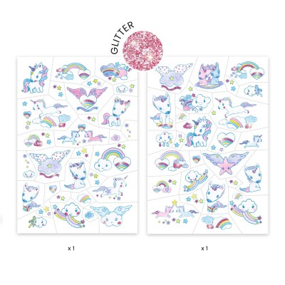 DJECO - Lot de 50 tatouages - Plume color - 3 ans +