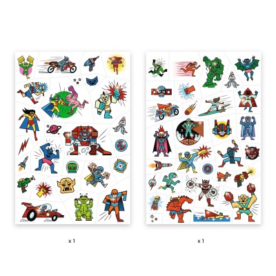 DJECO - Lot de 50 tatouages - Plume color - 3 ans +