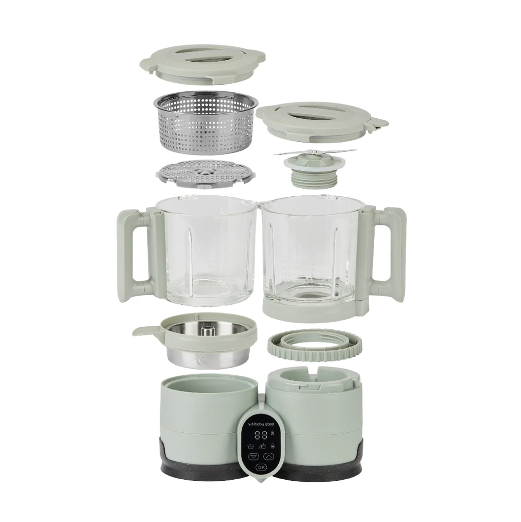 Babymoov - Robot en verre cuisson rapide - Nutribaby Glass Celadon