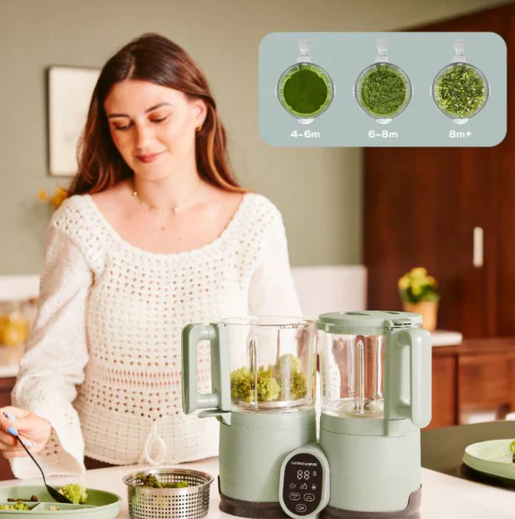 Babymoov - Robot en verre cuisson rapide - Nutribaby Glass Celadon