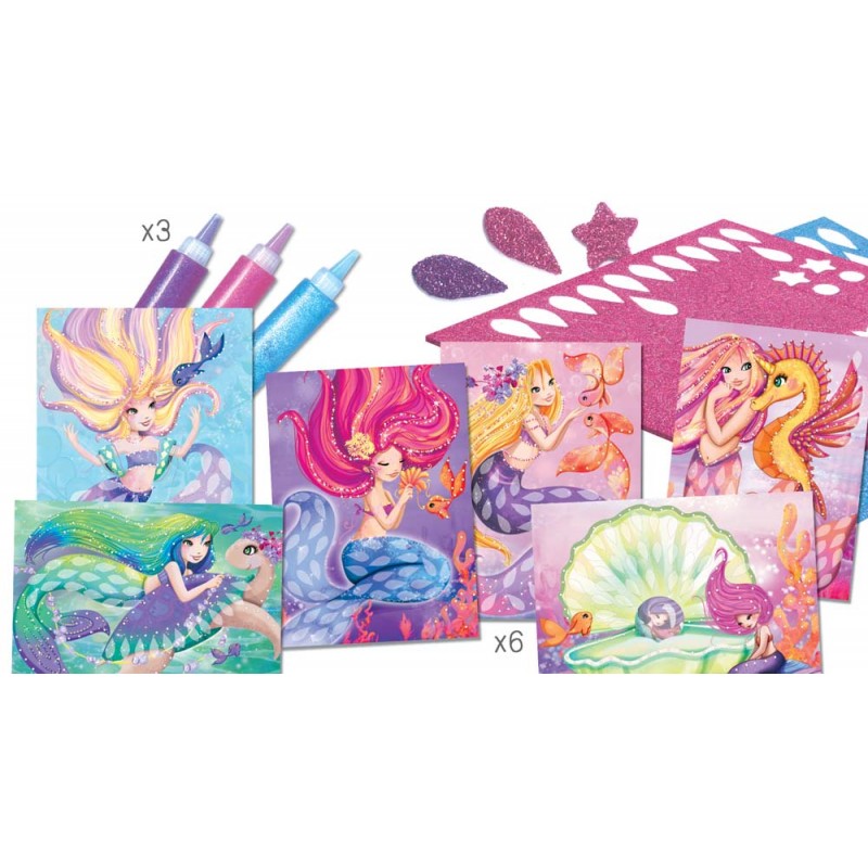 Crealign' - Cartes à créer - sirènes scintillantes - 5 ans +