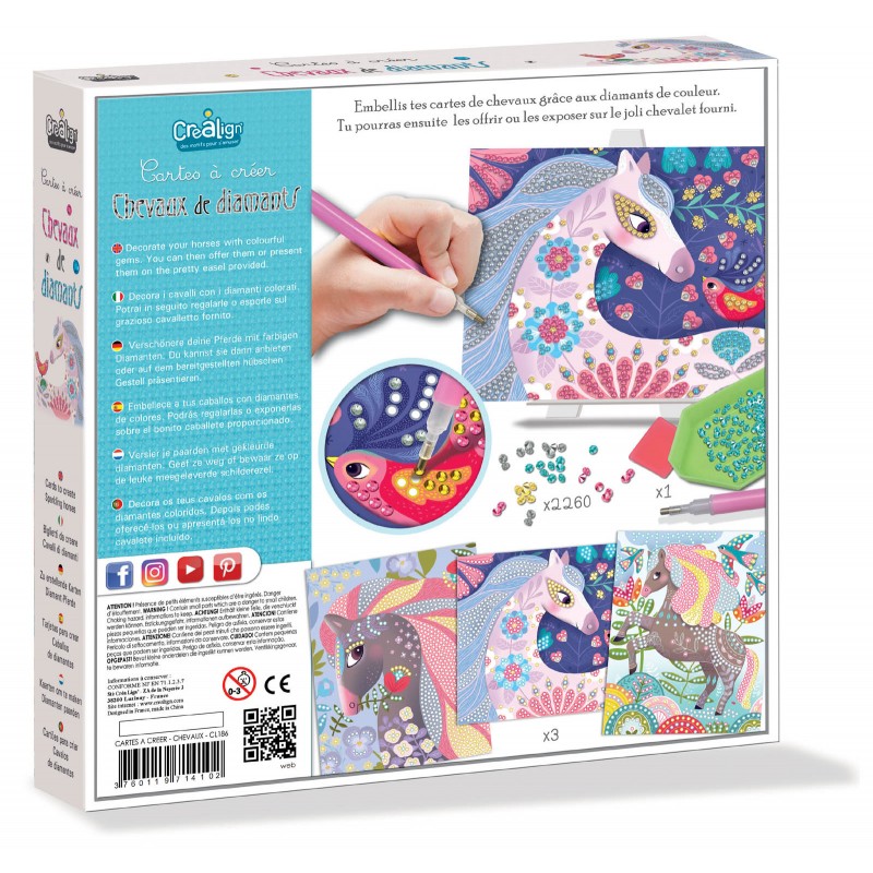 Crealign' - Cartes à créer - chevaux de diamants - 5 ans +