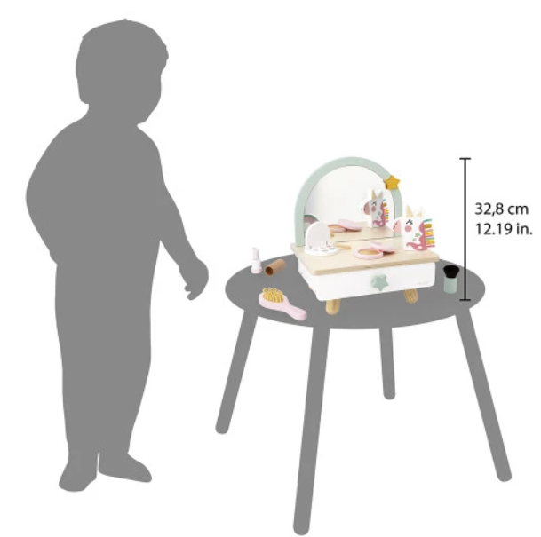 Janod - Coiffeuse de table en bois Licorne