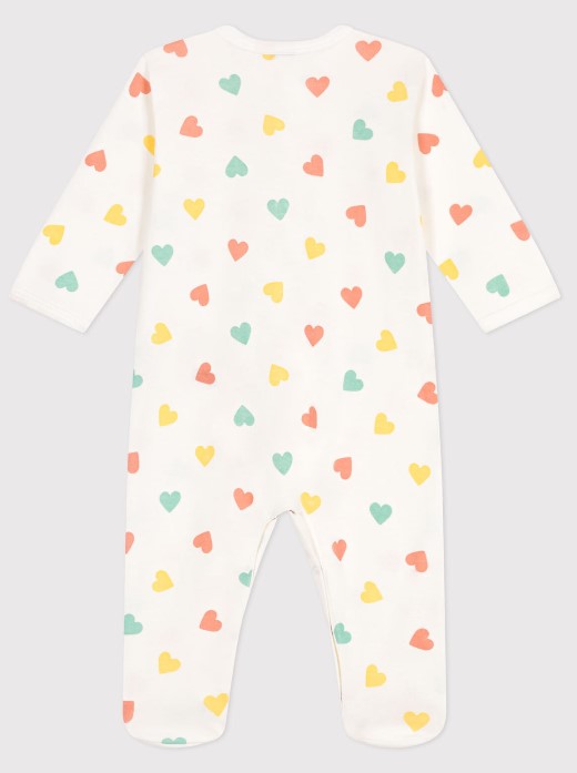 Petit Bateau - Pyjama avec pieds bébé coeurs