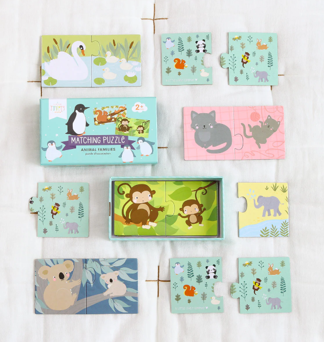 A Little Lovely Company - Puzzle d'association - Familles d'animaux
