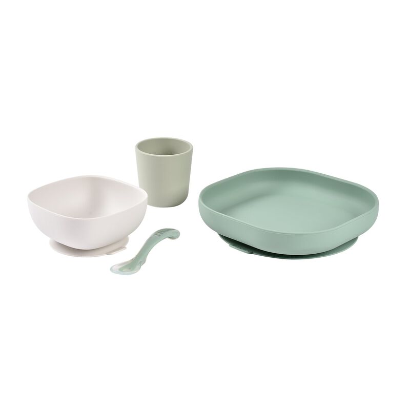 Béaba - Coffret repas en silicone - Vert sauge
