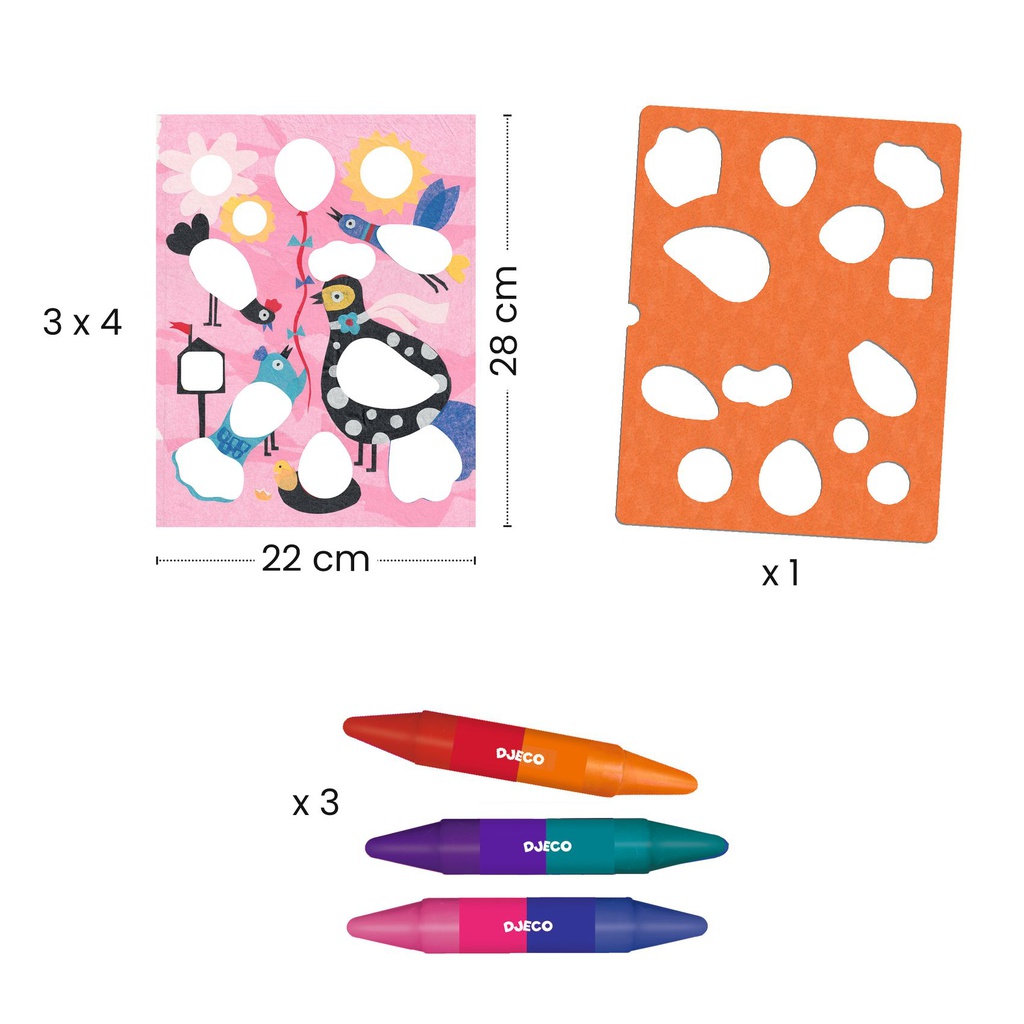 DJECO - Color Stop Fabuleux Pochoirs - 18 mois +
