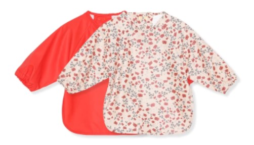 Konges Slojd - 2 bavoirs longues manches - Coquelicot