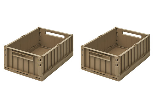 LIEWOOD - Lot de 2 boîtes de rangement Weston Medium - Golden Caramel