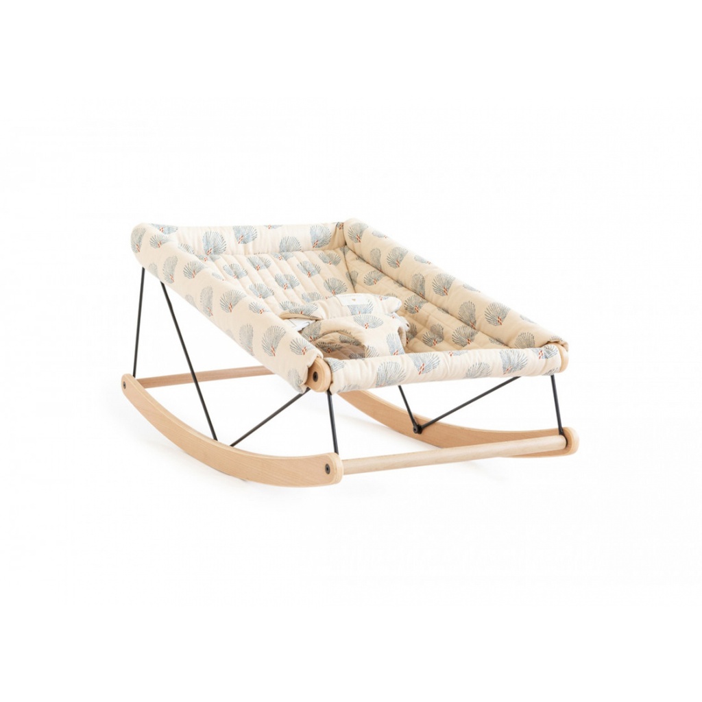 Nobodinoz - Transat Bébé Growing Green - Blue gatsby / Cream + 2 housses