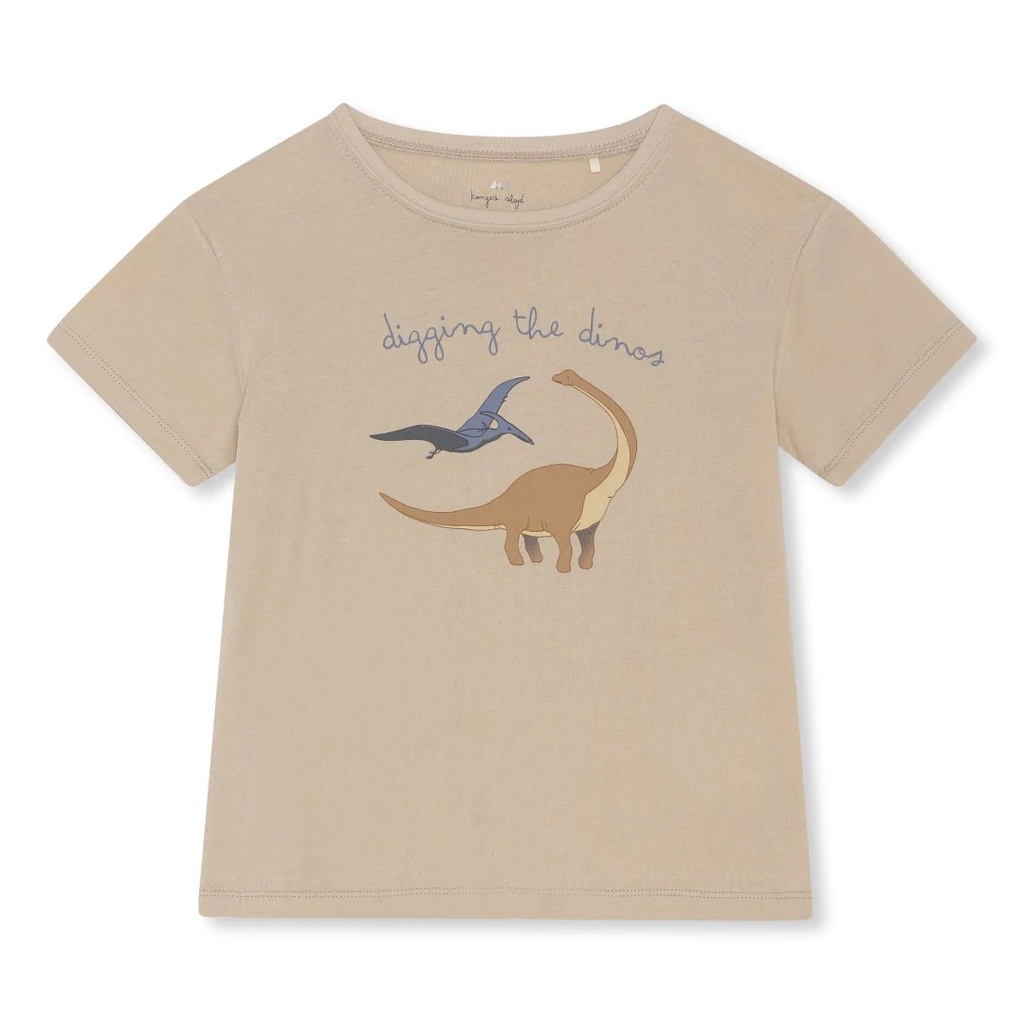 Konges Slojd - T-shirt dinosaures - Oxford Tan