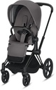 Cybex - PRIAM 3 Platinium - 3 pièces - Matt Black - Manathan grey tissu plus