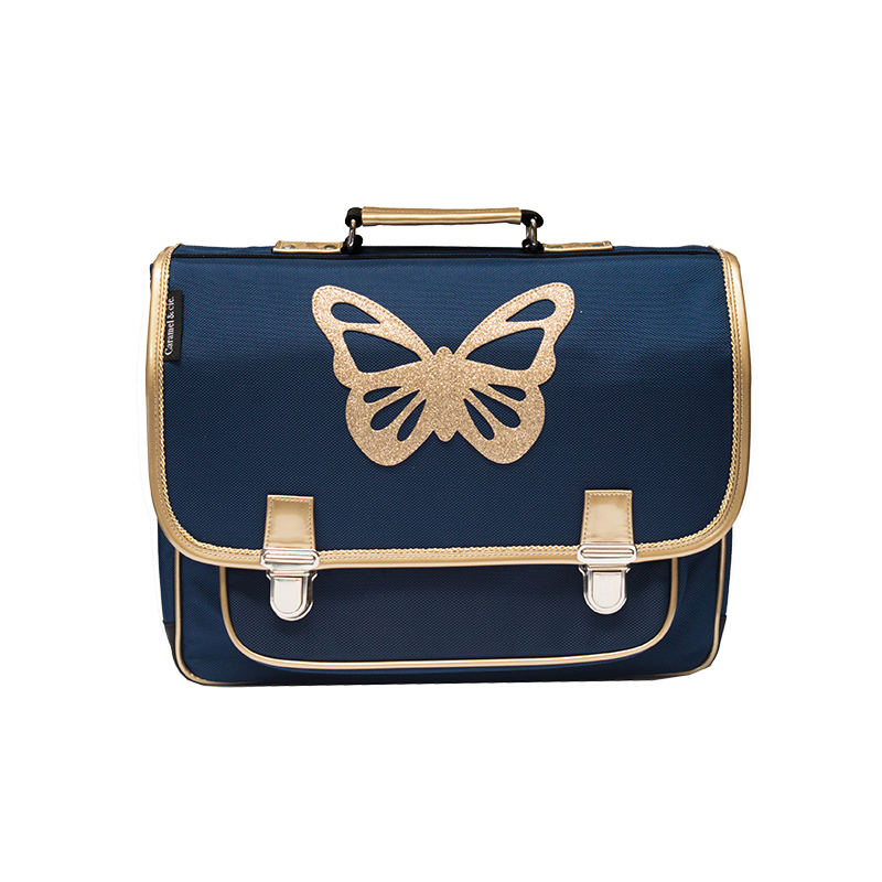 Caramel & Cie - Cartable moyen - Papillon marine