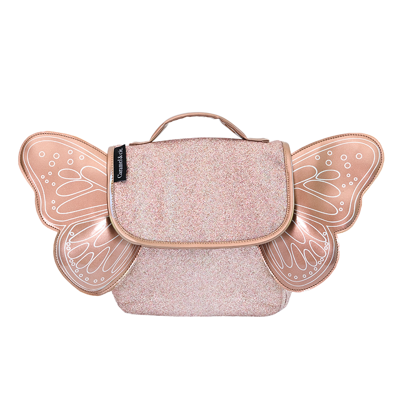 Caramel & Cie - Sac papillon  - Cuivre paillettes